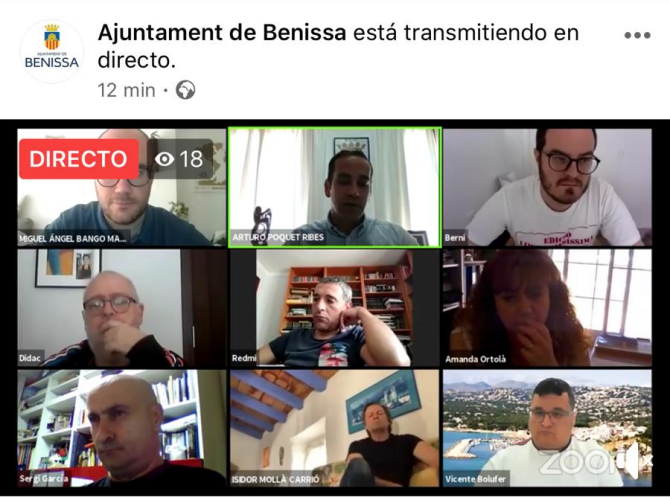 Imagen de la rueda de prensa online con los medios de comunicación de la comarca.