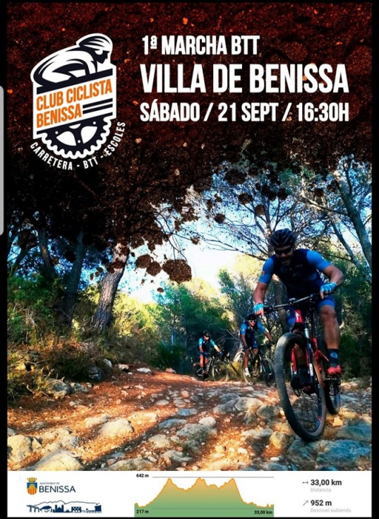 Cartel anunciador de la 1ª Marcha BTT Villa de Benissa