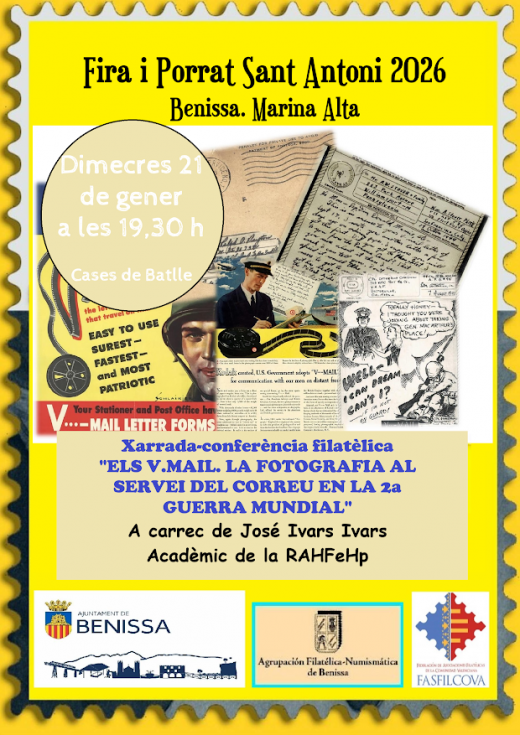 La filatelia y la fotografía se dan la mano en una charla sobre el correo en la II Guerra Mundial en Benissa