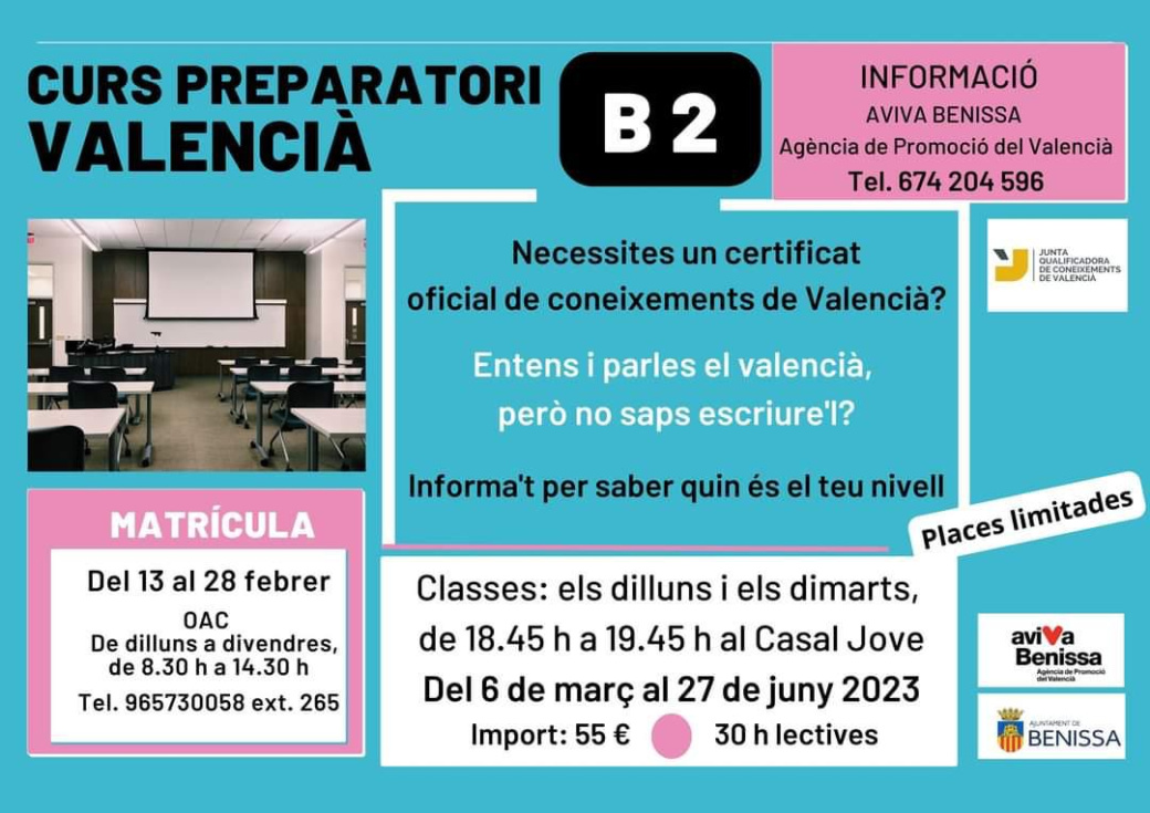Curs preparatori Valencià B2 Benissa