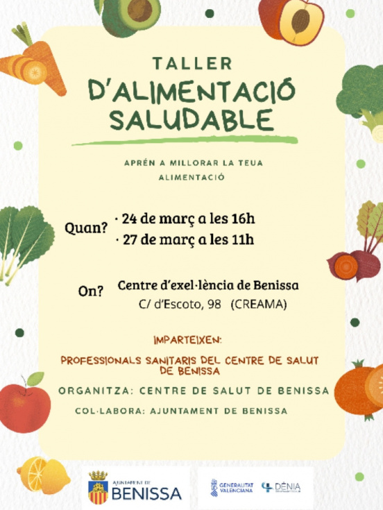Benissa organiza un taller de alimentación saludable para mejorar los hábitos nutricionales