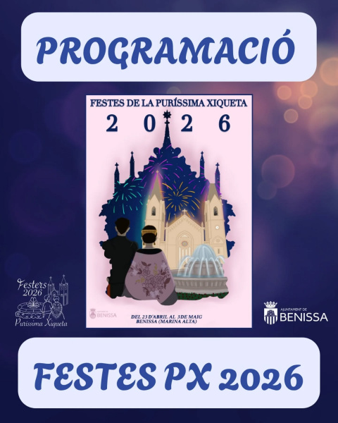 Programaci&oacute;n de fiestas de la Pur&iacute;ssima Xiqueta Benissa 2026