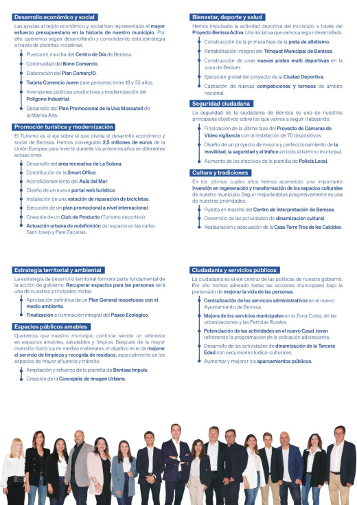 Programa electoral del Partido Popular de Benissa 2 de 2