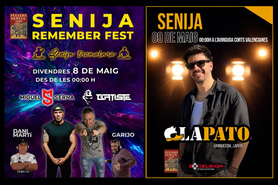 Senija vivirá este fin de semana dos grandes noches de fiesta con el Remember Fest y la actuación de la orquesta La Pato