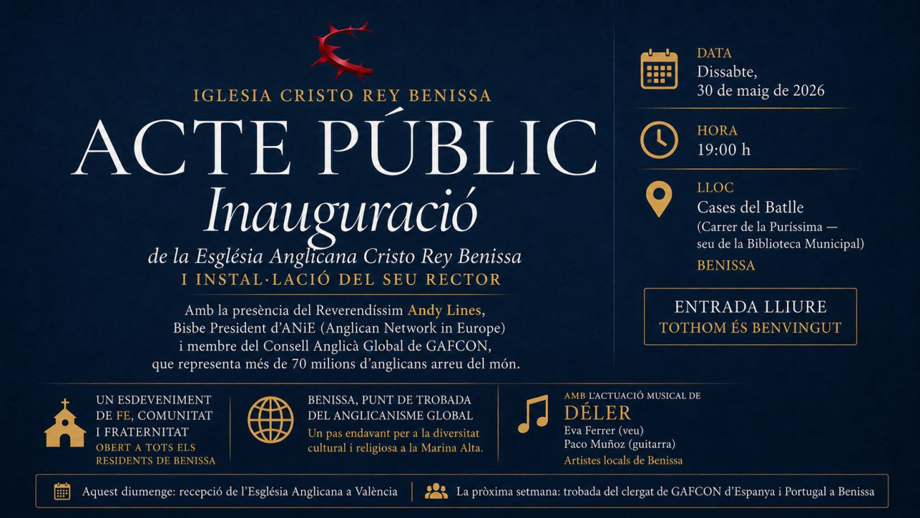 Benissa acoge la inauguración oficial de la Iglesia Anglicana Cristo Rey con presencia internacional