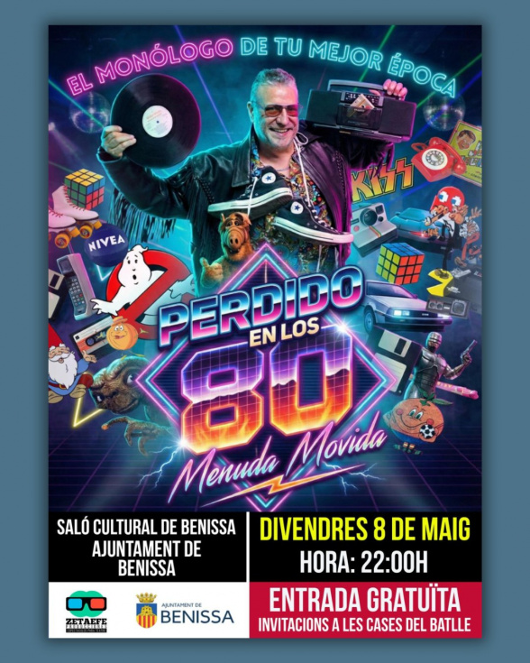 Benissa viajará este viernes noche a una década inolvidable con el espectáculo ‘Perdido en los 80’