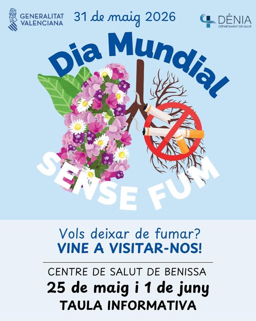 Benissa se suma al Día Mundial Sin Tabaco con mesas informativas para ayudar a dejar de fumar