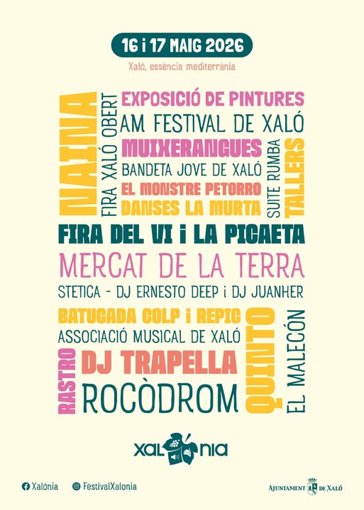 Xaló celebrará Xalónia 2026 los días 16 y 17 de mayo con un fin de semana de esencia mediterránea
