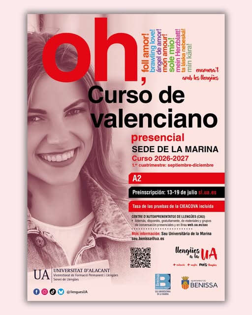 La Sede Universitaria de Benissa abrirá en julio la preinscripción para un nuevo curso de valenciano nivel A2