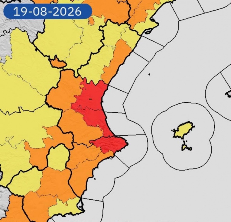 Alerta roja por calor en la Marina Alta: Aemet activa el nivel máximo para este miércoles