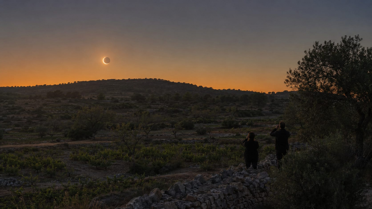 Recreaci&oacute;n de un eclipse de Sol