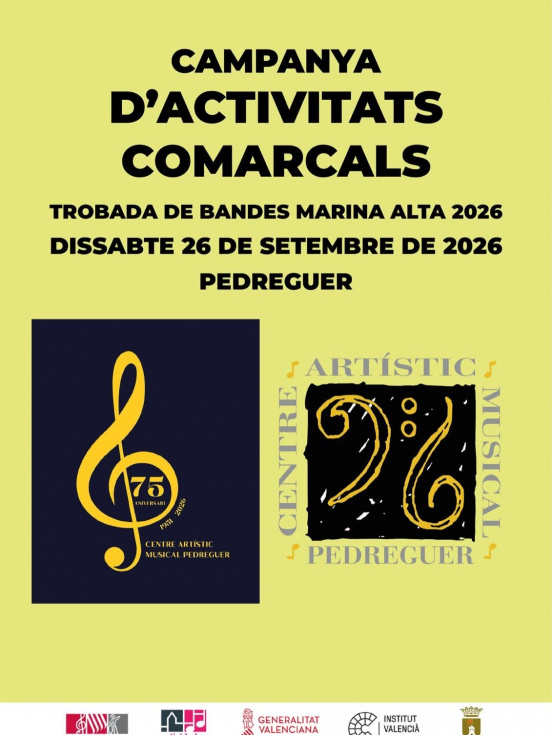 Pedreguer reúne hoy a las bandas de la Marina Alta en una gran jornada de música y convivencia