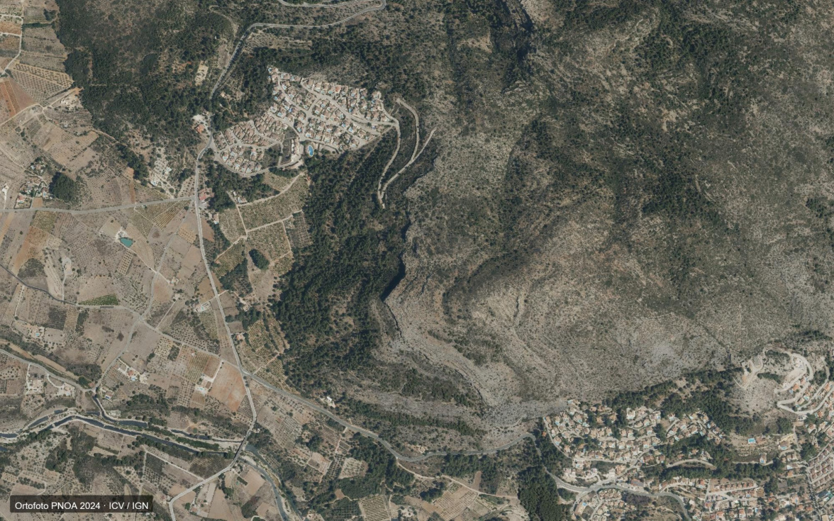 Ortofoto de la zona de Murla y Alcalal&iacute;. ICV / IGN