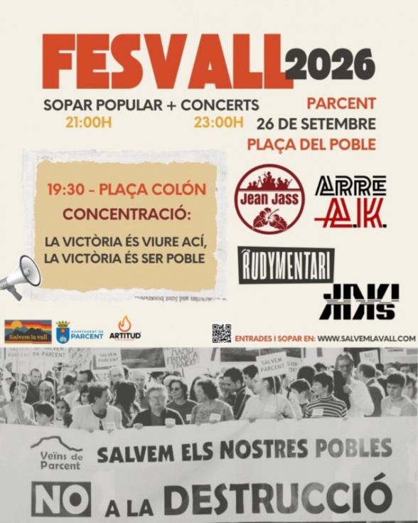 Parcent acogerá el FESVALL 2026 con una concentración, cena popular y conciertos
