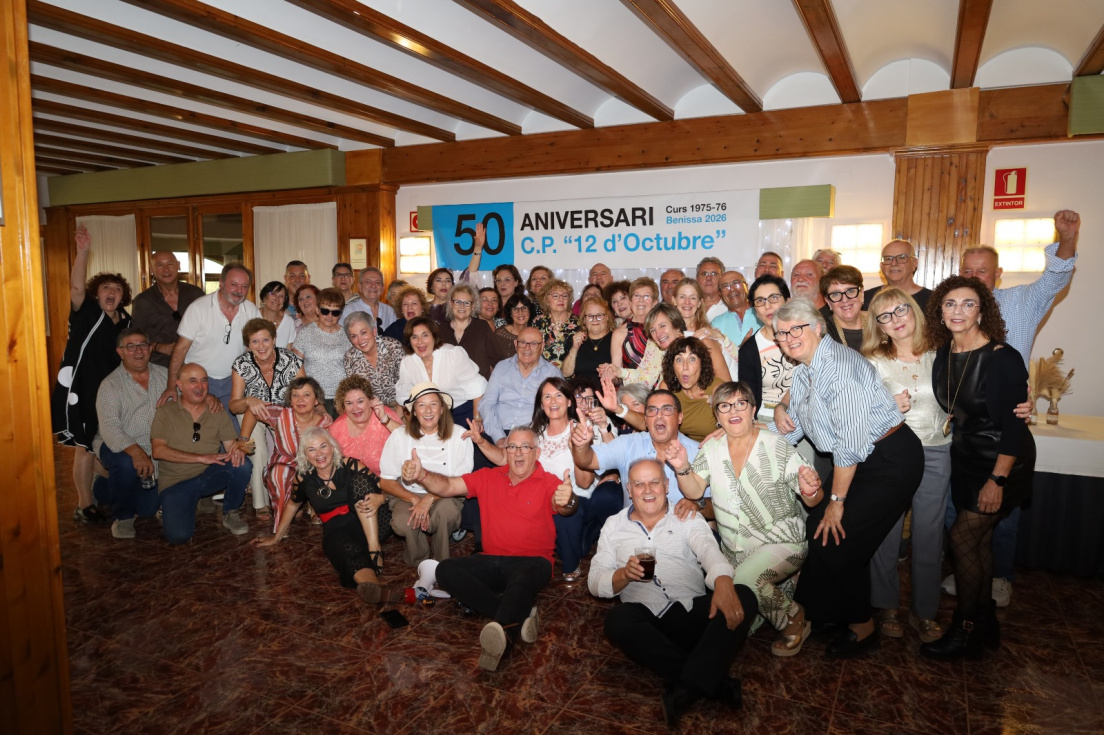 Cincuenta años después, casi 70 antiguos alumnos del colegio 12 de Octubre de Benissa vuelven a reunirse