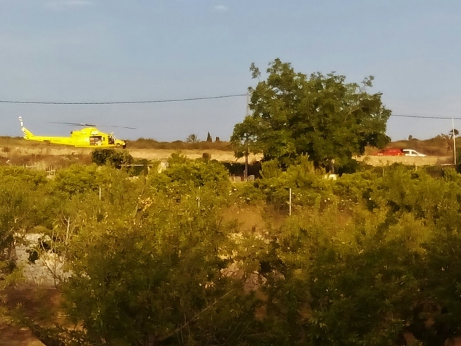 El helicóptero del consorcio provincial de bomberos se desplazó hasta Benissa.